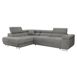 Mirjan24 Ecksofa Torezio mit Schlaffunktion - Ecksofa mit Bettkasten und einstellbaren Kopfstützen, ideal für Wohnzimmer. Schlaffläche von 198 x 125 cm für komfortables Schlafen.