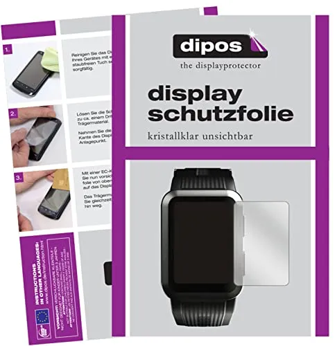 dipos I 2X Schutzfolie klar kompatibel mit Huawei Watch D Folie Displayschutzfolie (bewusst Kleiner als das Glas, da Dieses gewölbt ist)