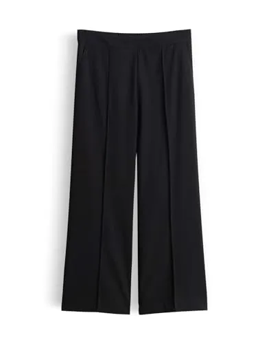someday Damen Jogpants Charlie Cropped Wide Leg Pants Schwarz 42 - Modische Wide Leg Pants aus hochwertigem Viskosemix. Ideal für einen modernen Look und vielseitige Kombinationen. Langlebig und bequem für den Alltag.