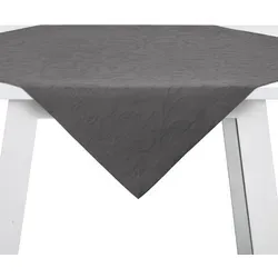 Pichler Tischwäsche Cordoba Mitteldecke 100x100 cm | granit - grau
