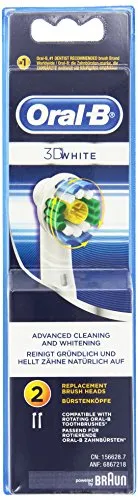 Braun Oral-B EB18-2 3D White Aufsteckbürsten (2er Pack) – Weiß - Hochwertige Braun Oral-B 3D White Aufsteckbürsten im 2er Pack. Mit speziellem Poliereinsatz für die sanfte Entfernung von Verfärbungen und für strahlend weiße Zähne. Kompatibel mit allen Oral-B elektrischen Zahnbürsten, außer bestimmten Modellen.