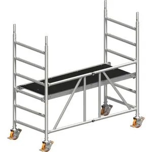 Layher Rollgerüst Zifa 2,86m AH - Praktisches Fertiggerüst - Gerüste, ideal für Arbeiten in geringer Höhe: leicht zu transportieren, schnell aufbaubar und mit stabilen Lenkrollen für hohe Standfestigkeit. Max. Arbeitshöhe: 3,61 m.