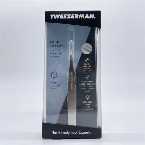 TWEEZERMAN Spitze Pinzette (Hangeschliffene Spitzen, Augenbrauen zupfen, Spliter
