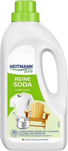 HEITMANN pure Reine Soda | Vielseitiger Allzweckreiniger für Haushalt & Garten - Allzweckreiniger, der kraftvoll Fett, Schmutz und Gerüche entfernt. Umweltfreundlich und natürlich, ideal für zahlreiche Anwendungen im Haushalt.