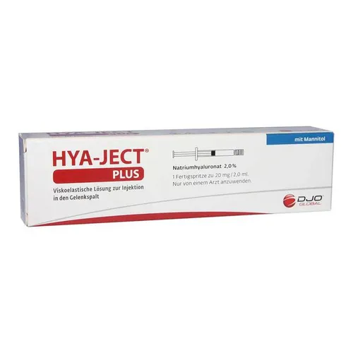 Hya Ject Plus Hyaluronsäure Fertigspritzen - 2 ml für Gelenkschmerzen - Mittel gegen Gelenkschmerzen, verbessert die Gelenkschmierung und reduziert Schmerzen durch hochreines Natriumhyaluronat. Ideal für eine langanhaltende Schmerzlinderung und bessere Beweglichkeit.