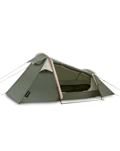 qeedo Light Spruce M Trekkingzelt - Ultraleichtes Tunnelzelt für 2 Personen - Ultraleichtes 2-Personen Tunnelzelt mit nur 2,3 kg, windstabil und ideal für Trekking. Kompaktes Packmaß von 46 x 14 x 14 cm und 3000 mm Wassersäule für besten Wetterschutz.
