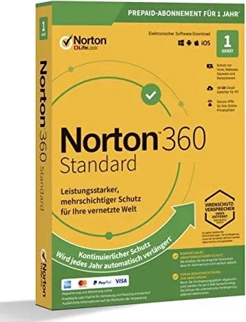 NortonLifeLock Norton 360 Standard - 1 Gerät / 1 Jahr, (ESD) Download, Windows, Mac, Android, iOS