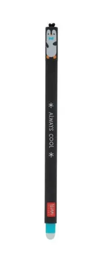 Legami Erasable Pen PINGUIN - Löschbarer Gelstift in Türkis - Nachfüllbarer Gelschreiber mit feiner Spitze für präzises Schreiben. Ideal für Schule und Büro. Hergestellt in Italien.