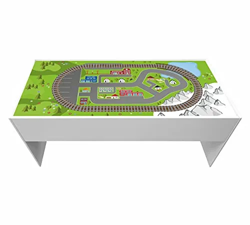 STIKKIPIX Möbelfolie DSWT04 Aufkleber passend für den DUNDRA-Tisch von IKEA (Möbel nicht inklusive) (1, Eisenbahn)