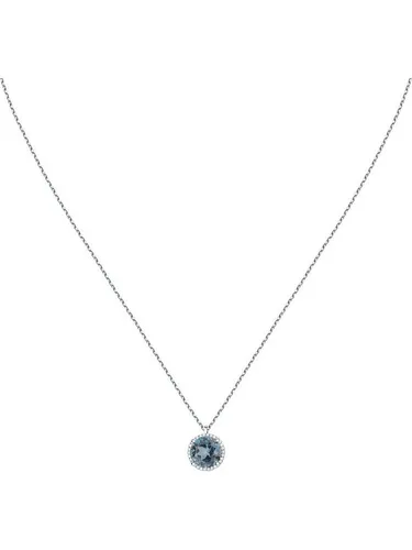 CHRIST Collier Damen-Kette 585er Weißgold mit Topas - Ketten ohne Anhänger, elegante 585er Weißgoldkette mit blauem Topas und funkelnden Brillanten für einen edlen Look.
