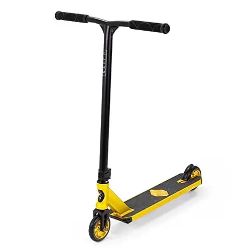 Slamm Assault V6 Tretroller für Erwachsene, Unisex, Gold - Robuster Tretroller aus hochwertigen Materialien für Erwachsene und Kinder. Ideal für sportliche Aktivitäten und Freizeit. Genießen Sie mühelos Fahrspaß mit dem stilvollen Slamm Assault V6!