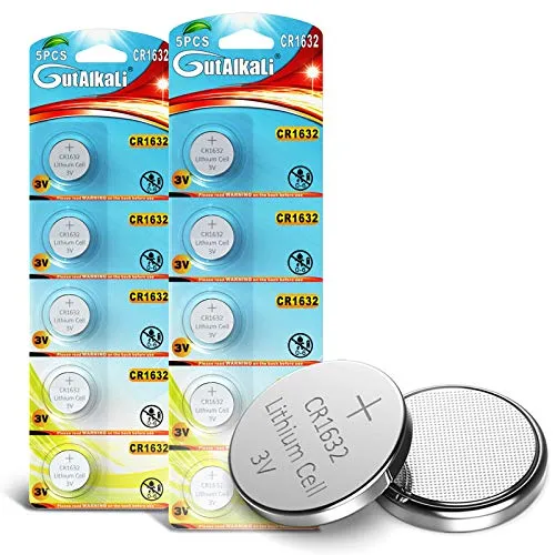 GutAlkaLi 10 Stück CR1632 3V Lithium Knopfzelle Elektro CR 1632 Batterien Lithium