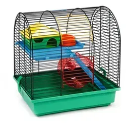 Beeztees Kleintierstall Grim2 - Hamsterkäfig schwarz/grün - Kleintierkäfige mit optimaler Belüftung und viel Platz für Ihren Hamster, ideal für ein glückliches und gesundes Leben.