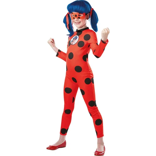 MLB - DELUXE MIRACULOUS LADYBUG Kostüm - Offizielles Miraculous Ladybug Kostüm für Kinder, ideal für Partys und Rollenspiele. Bequemer Overall mit detailverliebter Maske, perfekt für kleine Superhelden im Alter von 7-8 Jahren.
