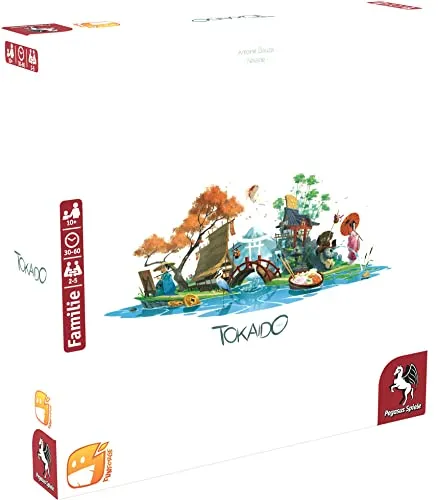 Pegasus Spiele 57170G Tokaido - Gesellschaftsspiele; Entdecke die Reise durch Japan mit Tokaido – ein einzigartiges Brettspiel für die ganze Familie, das Entspannung und strategisches Denken vereint.