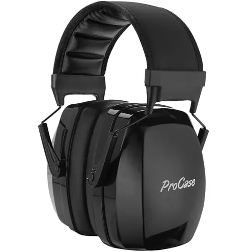 ProCase Gehörschutz Ohrenschützer Lärmschutz Kopfhörer Schallschutz Safety Ear Muffs NRR 30dB Hörschutz Ohrenschutz Kapselgehörschutz für Schießsport Bau Holzarbeiten -Schwarz