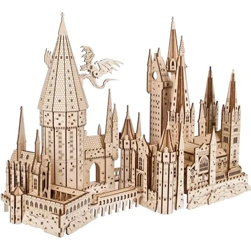 UGears Harry Potter Hogwarts Schloss 3D-Puzzle - 3D-Puzzle für Erwachsene mit dem detailgetreuen Hogwarts-Schloss, ideal für Harry-Potter-Fans. Mit 340 Teilen und beweglichen Elementen ein perfektes Geschenk für kreative Köpfe.