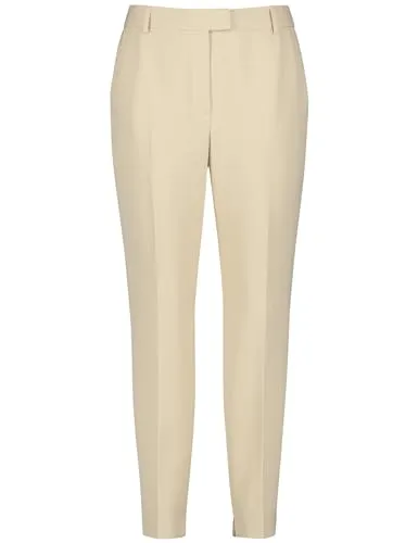 Taifun Damen 7/8 Hose mit Bügelfalten - Tailored Fit in Warm Sand - Damen-Hosen, elegante 7/8 Länge mit Bügelfalten, ideal für einen stilvollen Look im Büro oder Freizeit.