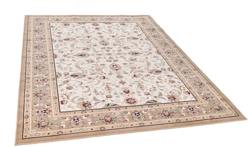 THEKO Wollteppich Dolna - Orient-Optik beige 200x300 cm - Teppich aus 100% reiner Schurwolle in eleganter Orient-Optik, ideal für eine fußwarme Wohnatmosphäre. Pflegeleicht und für Fußbodenheizungen geeignet.