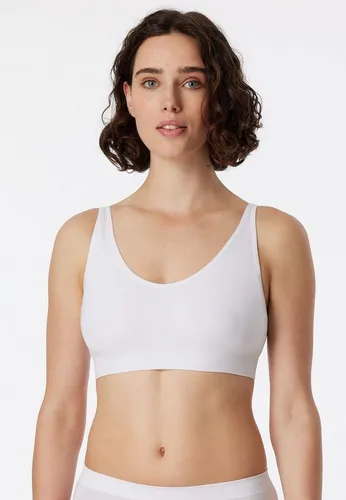 Schiesser Damen Soft BH mit herausnehmbaren Pads - Classic Seamless, Weiß, XXL - Funktionsunterwäsche: Nahtloser Soft BH mit herausnehmbaren Pads, ideal für einen unsichtbaren Look unter enger Kleidung. Bügellos und bequem für den ganzen Tag.