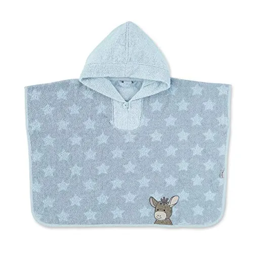 Sterntaler Poncho Esel Emmi - Babybadetuch mit Kapuze aus 100% Baumwolle, ideal nach dem Baden und für Schwimmbadbesuche, mit niedlichem Esel-Motiv, maschinenwaschbar und trocknergeeignet.