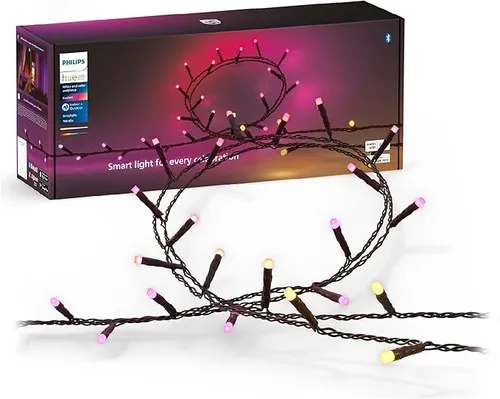 Philips Hue Festavia Lichterkette - 500 Mini LEDs, 40 m Länge, dimmbar und wasserdicht, personalisierte Beleuchtung für drinnen und draußen