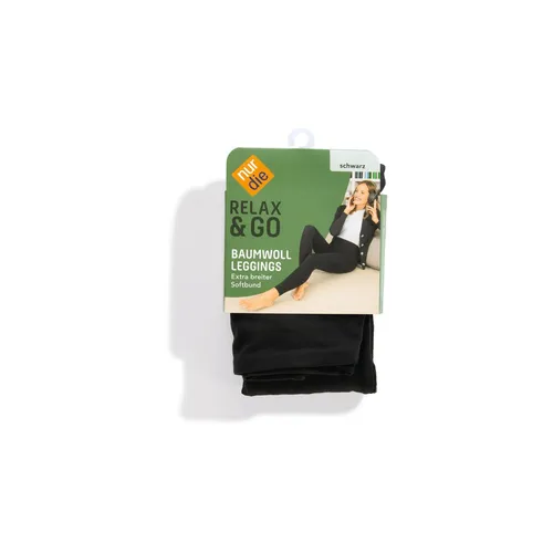 Nur Die Baumwoll Leggings - schwarz Gr.M - Leggings für Damen mit hohem Baumwollanteil, extra breitem Softbund für angenehmen Halt und atmungsaktivem Material - ideal für den ganzen Tag.