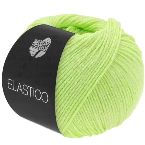 LANA GROSSA Elastico - 50g Handstrickgarn aus 96% Baumwolle, ideal für bequeme Sommerkleidung mit leichtem Stretchanteil und pflegeleicht