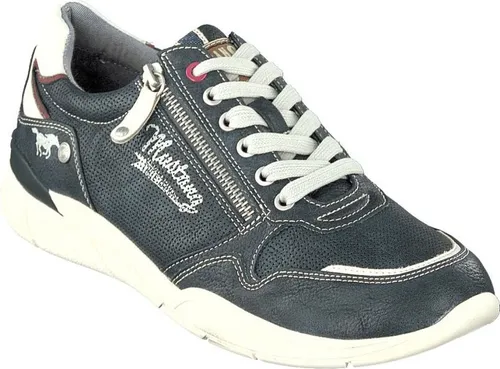 MUSTANG Herren Sneaker Blau (Navy 820) - 43 EU - Herren-Sneaker mit Reißverschluss für schnellen Einstieg und Schnürung für optimale Passform, ideal für den Alltag.