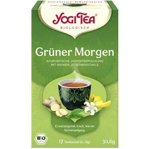 YogiTea Tee Grüner Morgen, BIO, Grüner Tee, 30,6 g, 17 Beutel