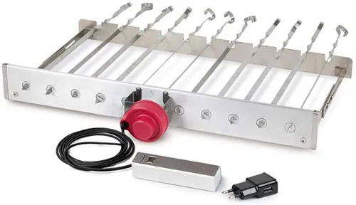 Renschler Line Grillerweiterung GrillMASTER - Grillaufsatz für perfekte Rotisserie - Grills Zubehör für Holzkohlegrills, aus hochwertigem Alu und Edelstahl, ideal für saftiges Grillen von Fleisch und Gemüse.