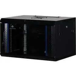 Rockstable 6HE Netzwerkschrank - 19 Zoll Wandmontage, elegantes Design mit abschließbarer Glastür für sicheren Zugang und optimale Stabilität, ideal für Server und Netzwerkgeräte.