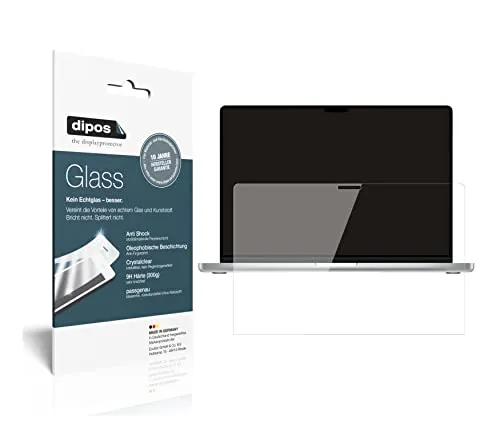 dipos I 2X Displayschutz klar kompatibel mit Apple MacBook Pro 16 Zoll (2021) Schutzfolie 9H Anti-Shock