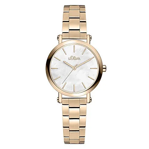 s.Oliver DamenArmbanduhr Analog Quarz Edelstahl SO-3812-MQ