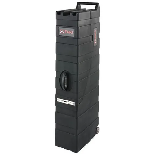 ENKI AMG-2 Double E-Bass Case 3. Gen - Bassverstärker mit rotationsgeformtem Polyethylen, luxuriöser EVA-Einlage für 2 E-Bässe und soliden Achsen mit leichtgängigen Rädern für einfachen Transport.