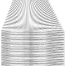 Polycarbonat Hohlkammerstegplatten 4mm - Ideal für Gewächshäuser - Dachverkleidung aus UV-beständigen Stegplatten, pflegeleicht und widerstandsfähig gegen Witterungseinflüsse, perfekt für Gewächshäuser mit einer Gesamtfläche von 10,25 m².