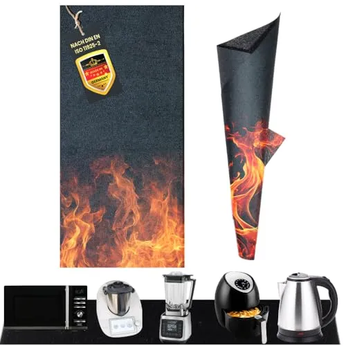 FireMat Feuerfeste Unterlage für Küchengeräte – Hitzebeständige Schutzmatte (50x40cm) - Rutschfeste, langlebige Unterlage für Kaffeemaschinen und Wasserkocher. Ideal für den sicheren Einsatz in der Küche.