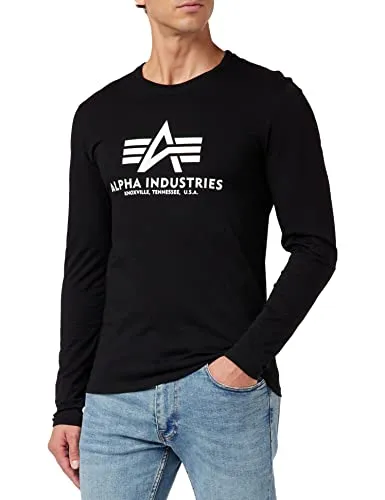 Alpha Industries Herren Longsleeve Basic T-Shirt - Herren-Shirts mit bequemem Regular Fit, aus 100% Baumwolle für ein weiches Tragegefühl und Atmungsaktivität. Perfekt für jeden Anlass und ideal zu Jeans oder Chinos.