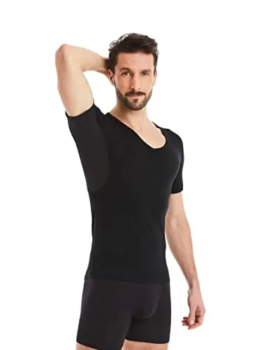 FINN Anti-Schweiß Shirt Herren V-Ausschnitt mit SweatShield Technology - Innovatives Funktionsunterhemd für Herren mit integrierten Achselpads. Bietet zuverlässigen Schutz vor Schweißflecken und unangenehmen Gerüchen. Angenehmer Tragekomfort aus weichem Material.