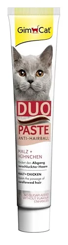 GimCat Duo Paste Anti-Hairball Malz und Hühnchen - Katzensnack fördert den Abgang verschluckter Haare - 1 Tube (1 x 50 g)