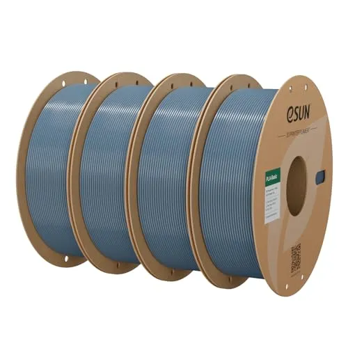eSUN PLA Filament 1.75mm, PLA Basic 3D Drucker Filament Maßgenauigkeit +/- 0.03mm, 1KG pro Spule, 4 Spulen 3D Druck 3D Filament, Grau-4KG