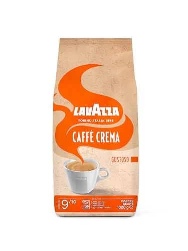 Lavazza Caffè Crema Gustoso Kaffeebohnen 1 kg - Kaffee mit intensiven Nuss- und Gewürznoten, ideal für Espressomaschinen. Starke Mischung aus Arabica und Robusta mit Intensität 9/10 für vollmundigen Genuss.