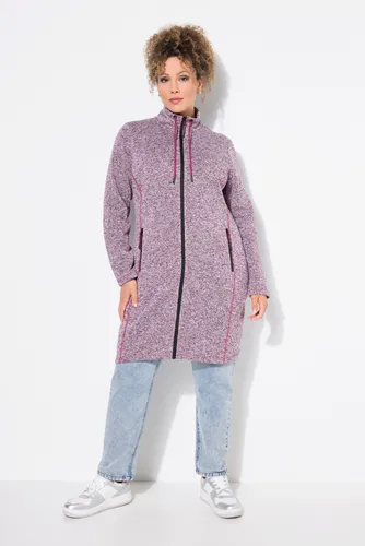Ulla Popken Plus Size Strickfleecejacke für Damen - Funktionsjacke in großen Größen, bequeme Passform mit Stehkragen und praktischen Reißverschlusstaschen für extra Komfort und Wärme.