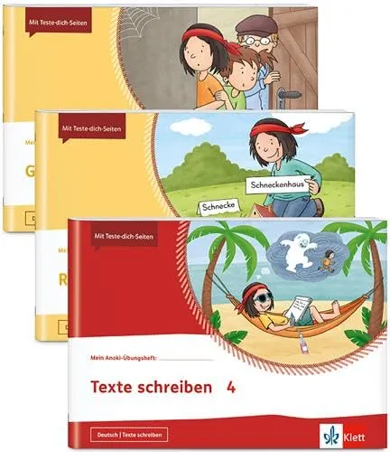 Paket Deutsch 4: 3 Hefte im Paket: Richtig schreiben, Grammatik üben, Texte schreiben Klasse 4 (Mein Anoki-Übungsheft)