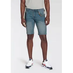 Bruno Banani Jeansshorts (Set, 2-tlg., mit Band) bequemer Sitz, gerade Beinform, mit praktischen Taschen blau 36