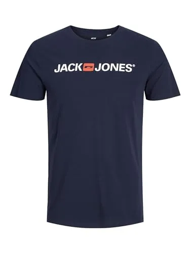 JACK & JONES Herren Jjecorp Logo Tee Crew Neck Noos T Shirt, Navy Blazer, S EU