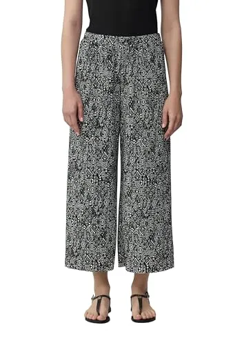 s.Oliver Plissierte Culotte aus Jersey mit Allovermuster - Stylische Wide Leg Culotte aus hochwertigem Jersey mit elastischem Bund und eleganten Plisseefalten. Ideal für trendige Looks und bequemen Tragekomfort.