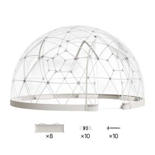 VEVOR Gartenkuppel 3,6x2,2m Blasenzelt - Zelt für 4–7 Personen, transparentes Design für 360° Sicht und ganzjährigen Schutz. Hohe Windbeständigkeit und verbesserte Stabilität für unbeschwerte Outdoor-Erlebnisse.