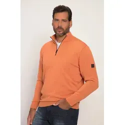 JP1880 Rundhalspullover Troyer FLEXNAMIC® Strick Cashmere-Touch orange 4XL