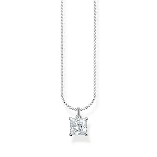 THOMAS SABO Kette mit weißen Stein 925 Sterling Silber KE2156-051-14-L45V